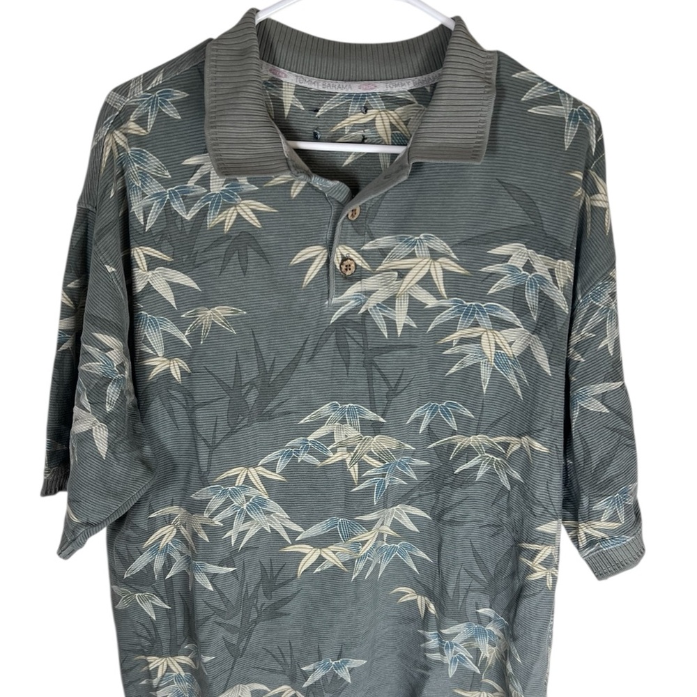 Tommy Bahama Bamboo Print Polo Shirt Size XL